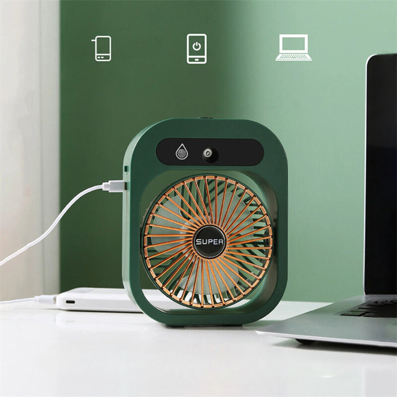 Ventilador con Humidificador portátil y conexión USB