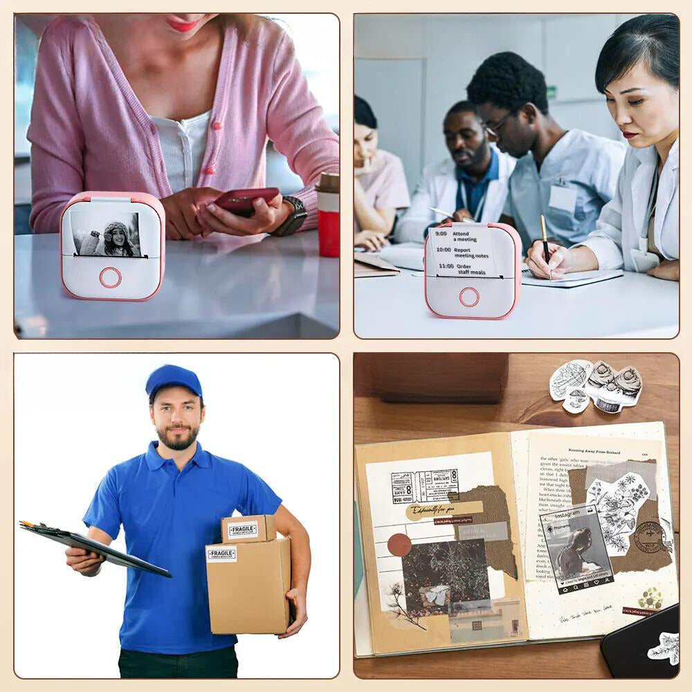 Mini Impresora térmica portátil, impresora de etiquetas de bolsillo, máquina de etiquetas adhesivas DIY, varios tipos de papel