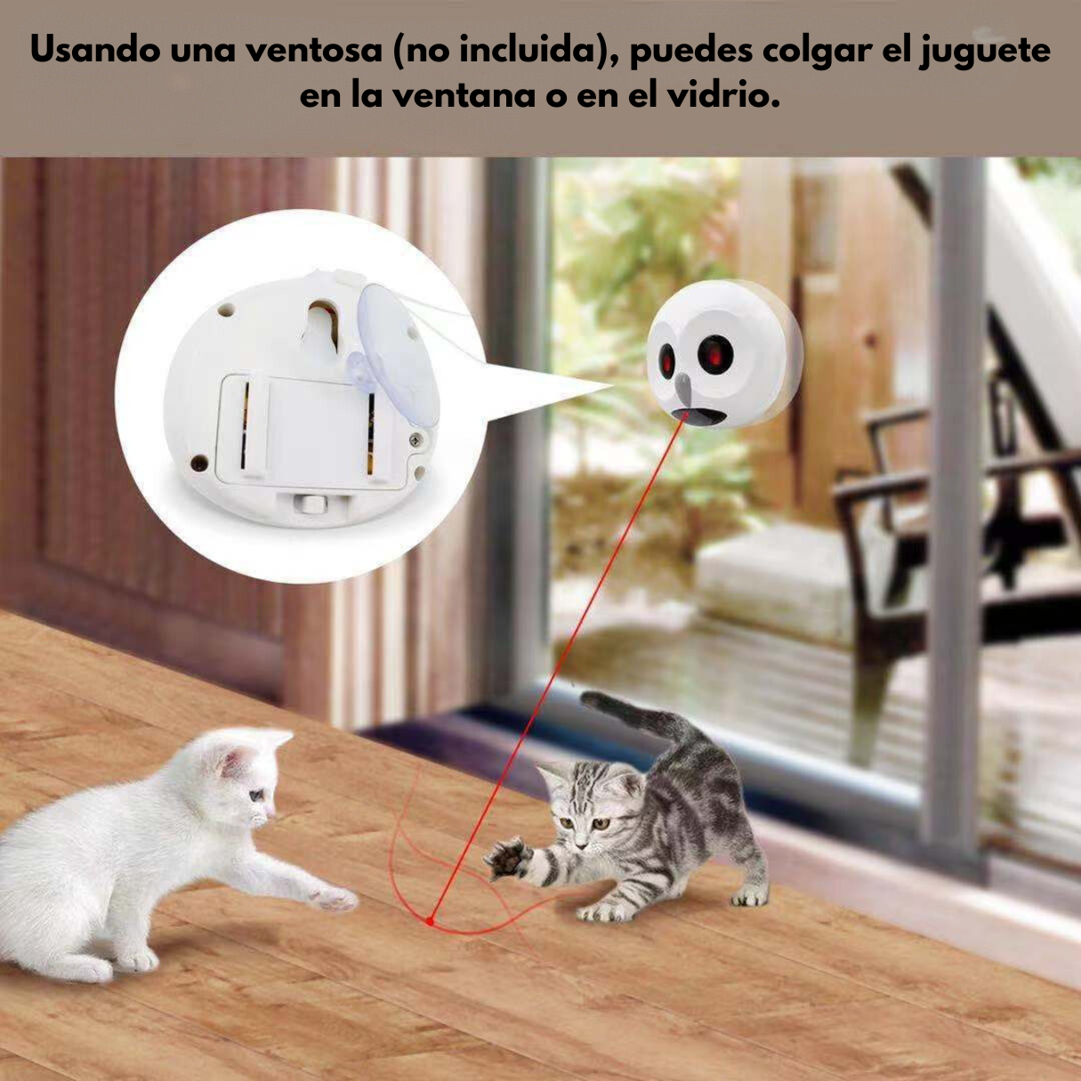 Juguete eléctrico para gatos - Láser rotatorio automático de 360 grados.