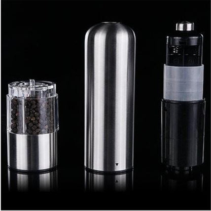 Molinillo de pimienta y Sal marina eléctrico de acero inoxidable para condimentos.