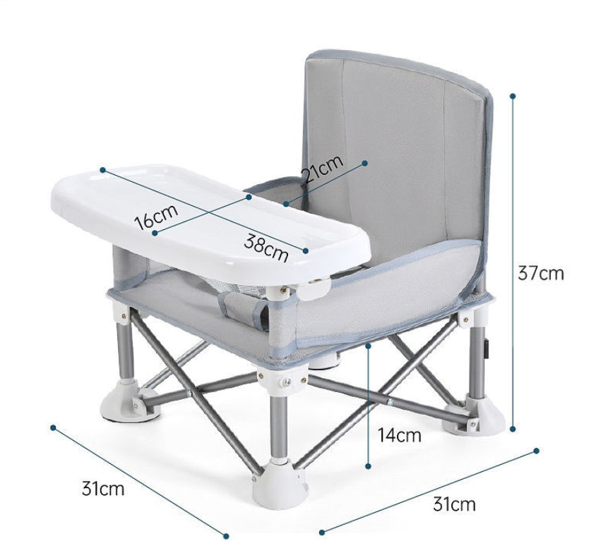 Sillita portátil para niños con mesa plegable y cinturón de seguridad