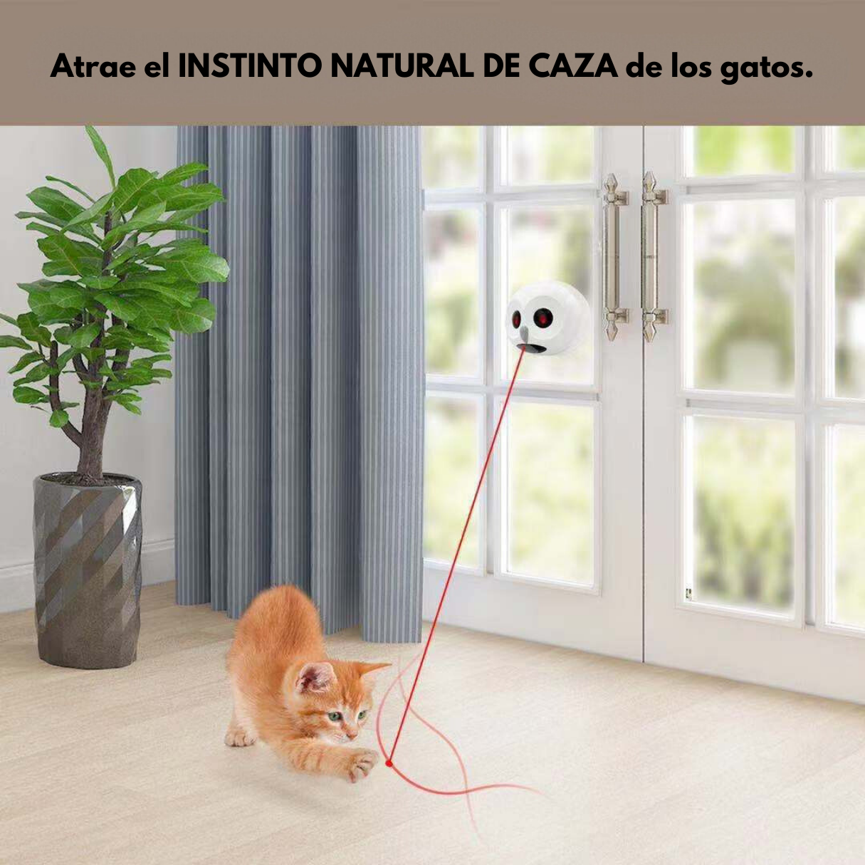 Juguete eléctrico para gatos - Láser rotatorio automático de 360 grados.