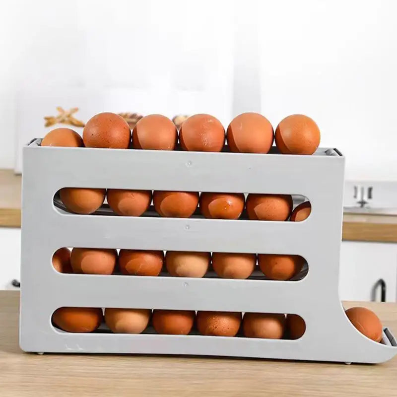 Caja de almacenamiento de huevos automática de 4 capas para refrigerador.